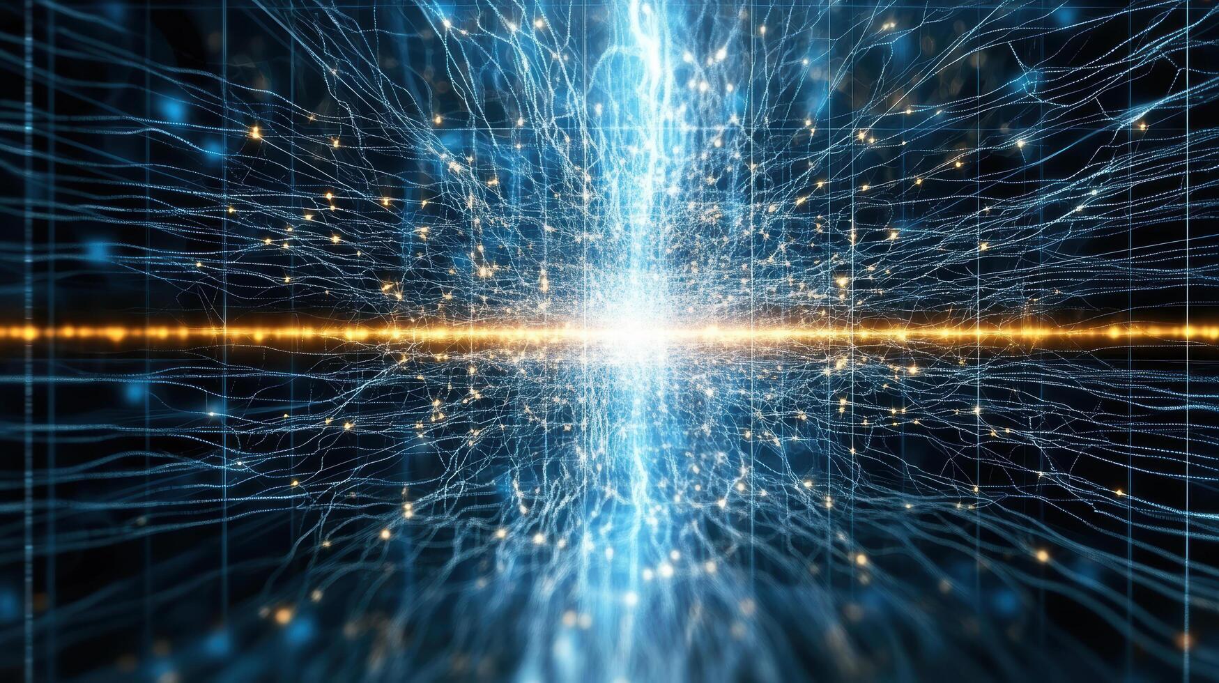 Abstract background of a quantum field with light and dark lines photo