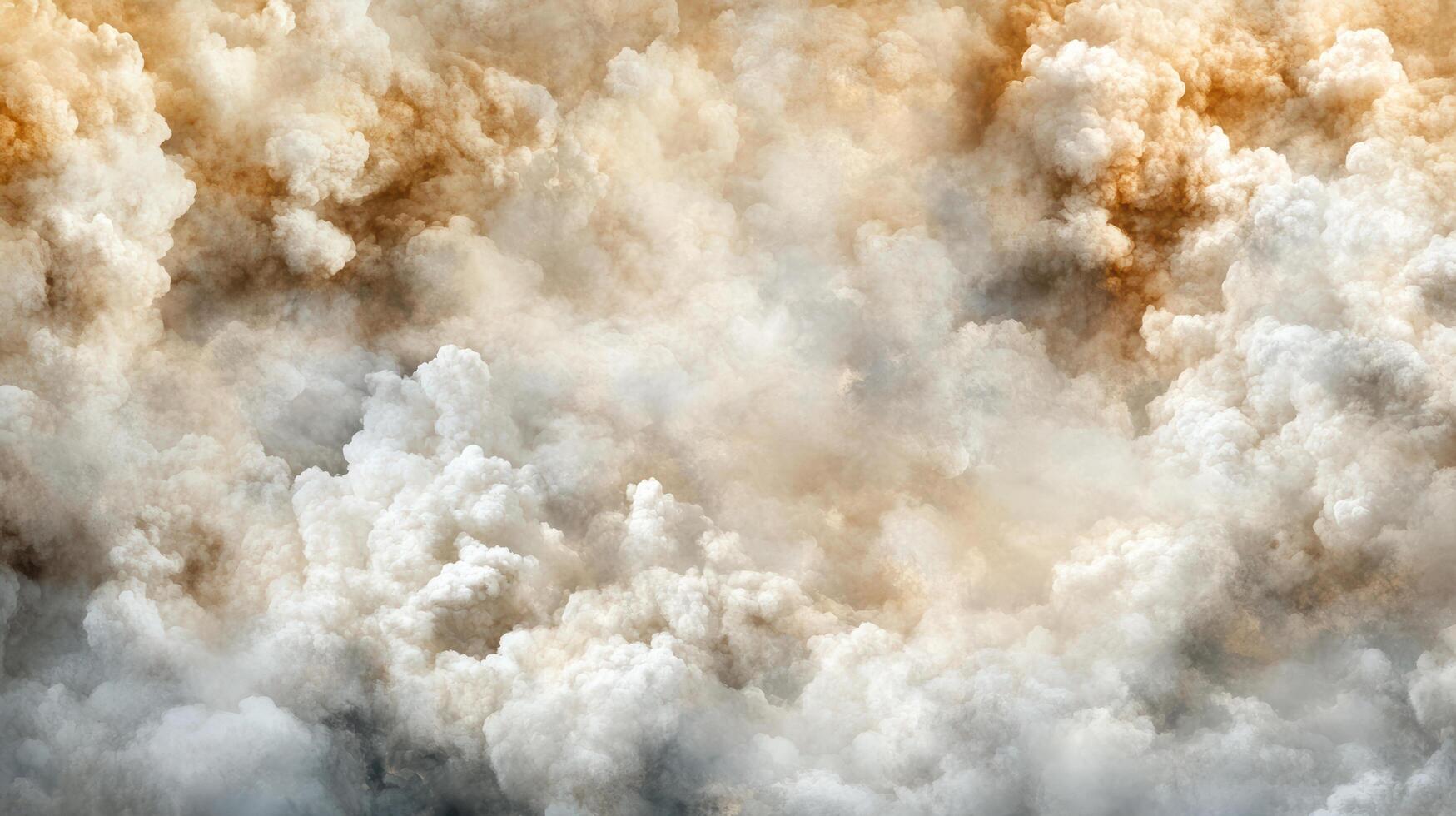 A large cloud of smoke is seen in the sky photo