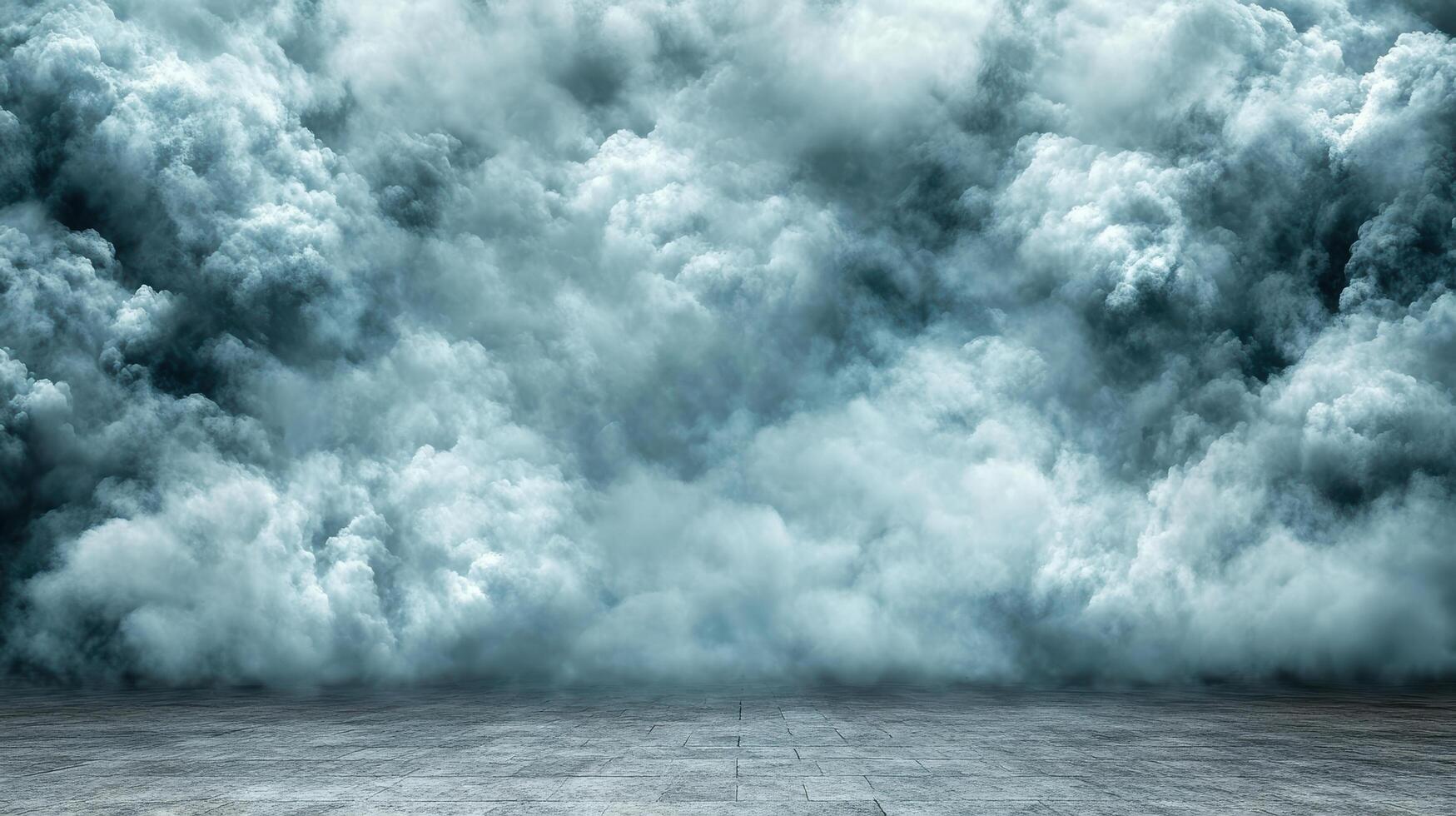 A room with a large cloud in the middle photo