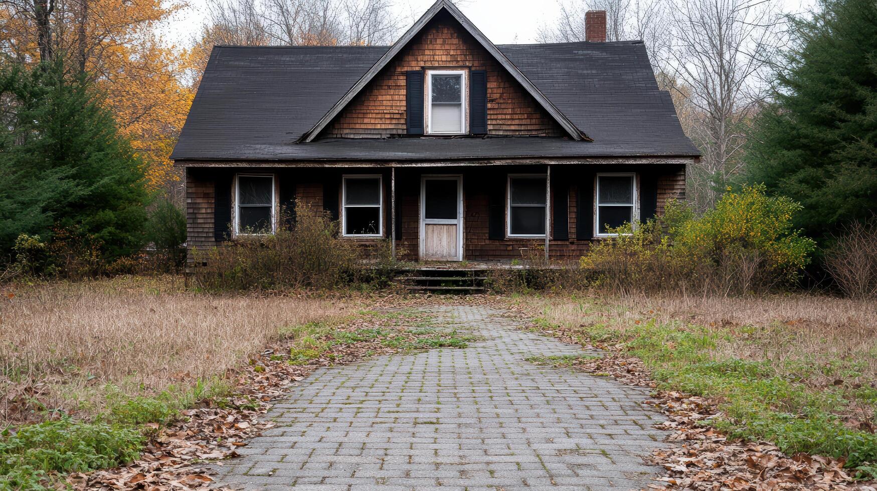 An abandoned house in the woods photo