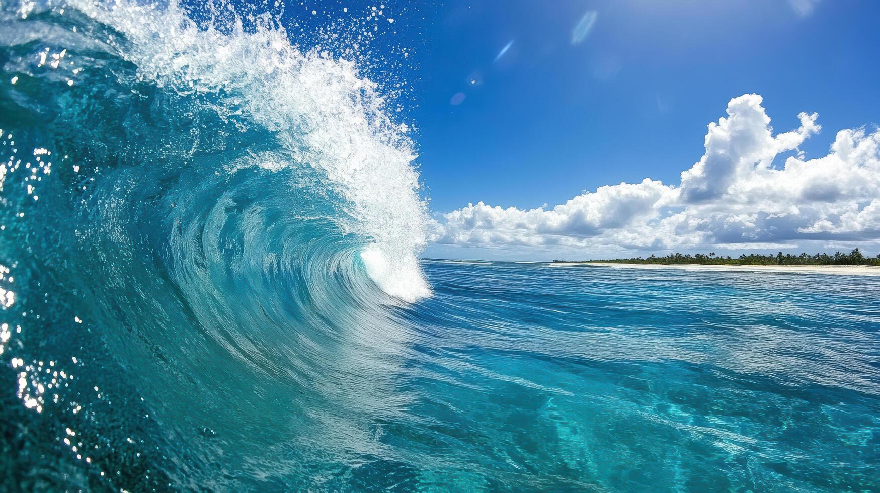 A large wave breaking on the ocean photo