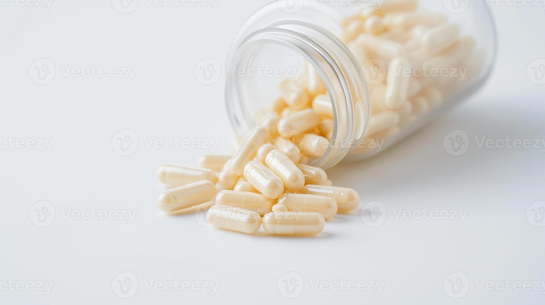 Clear Bottle of Probiotic Capsules photo