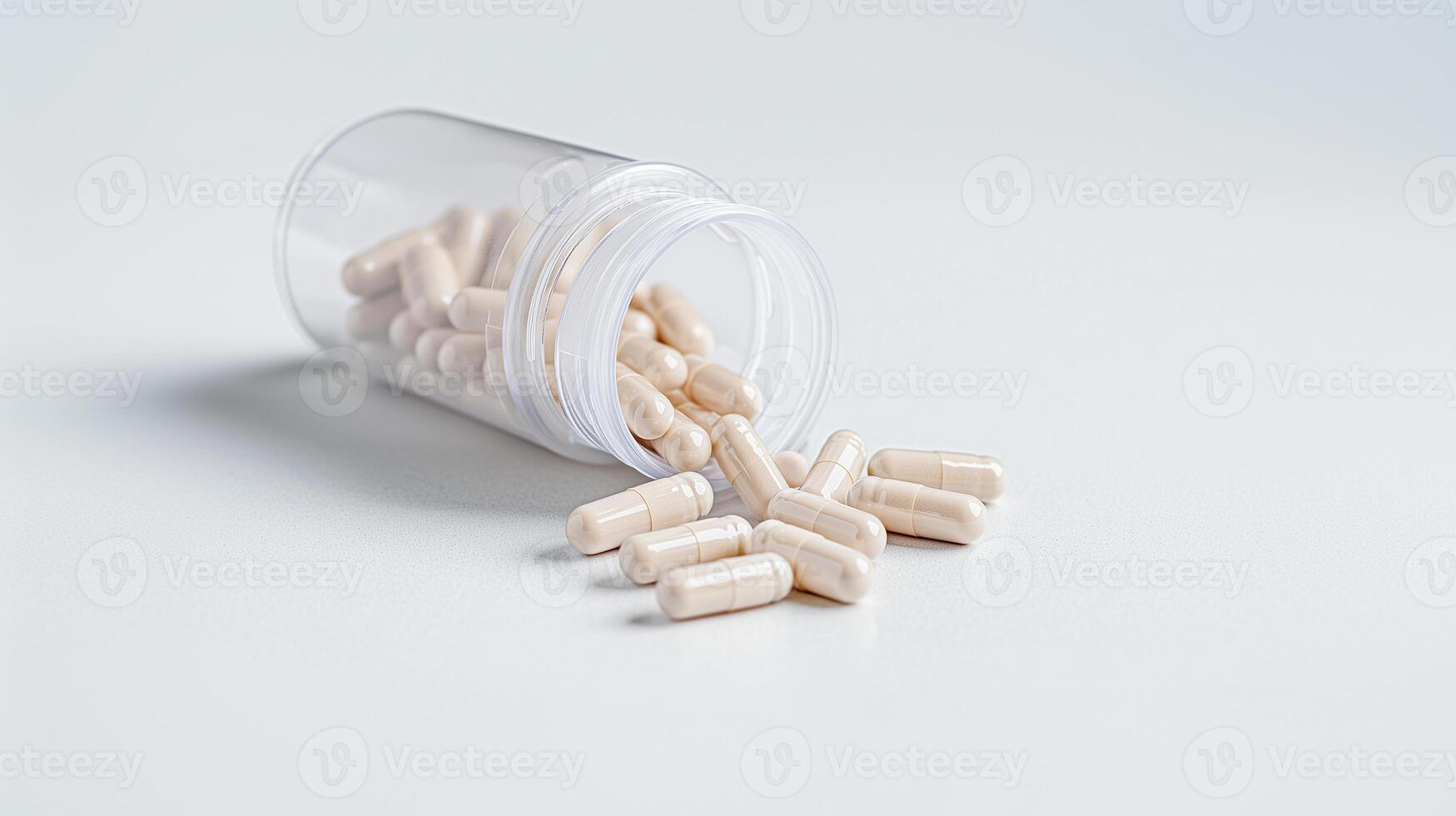 Spilled Probiotics on White photo