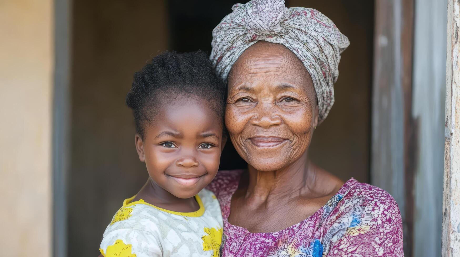 loving grandmother embraces her grandchild with joy and warmth, showcasing beautiful bond photo