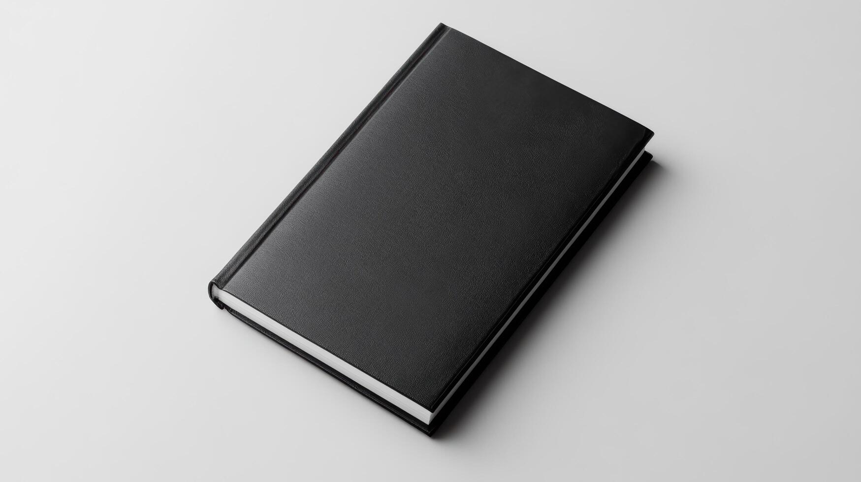 sleek black book with minimalist design, perfect for notes or journaling photo