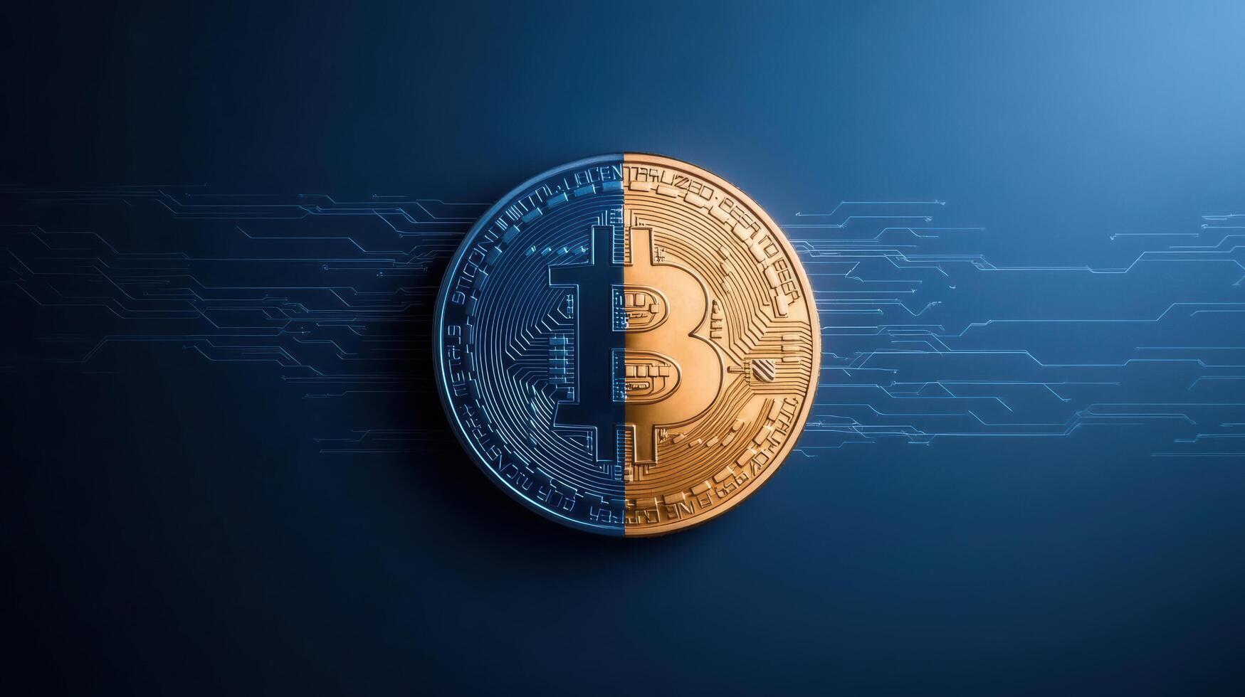 Digital currency symbol cryptocurrency blockchain technology financial innovation gold photo