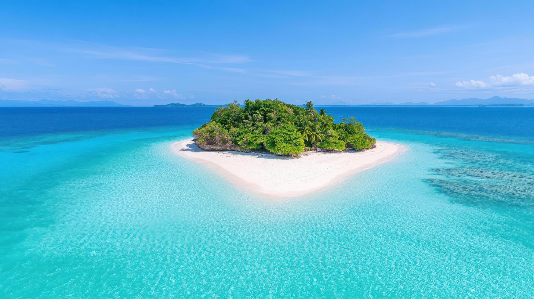 Island in the middle of the ocean photo