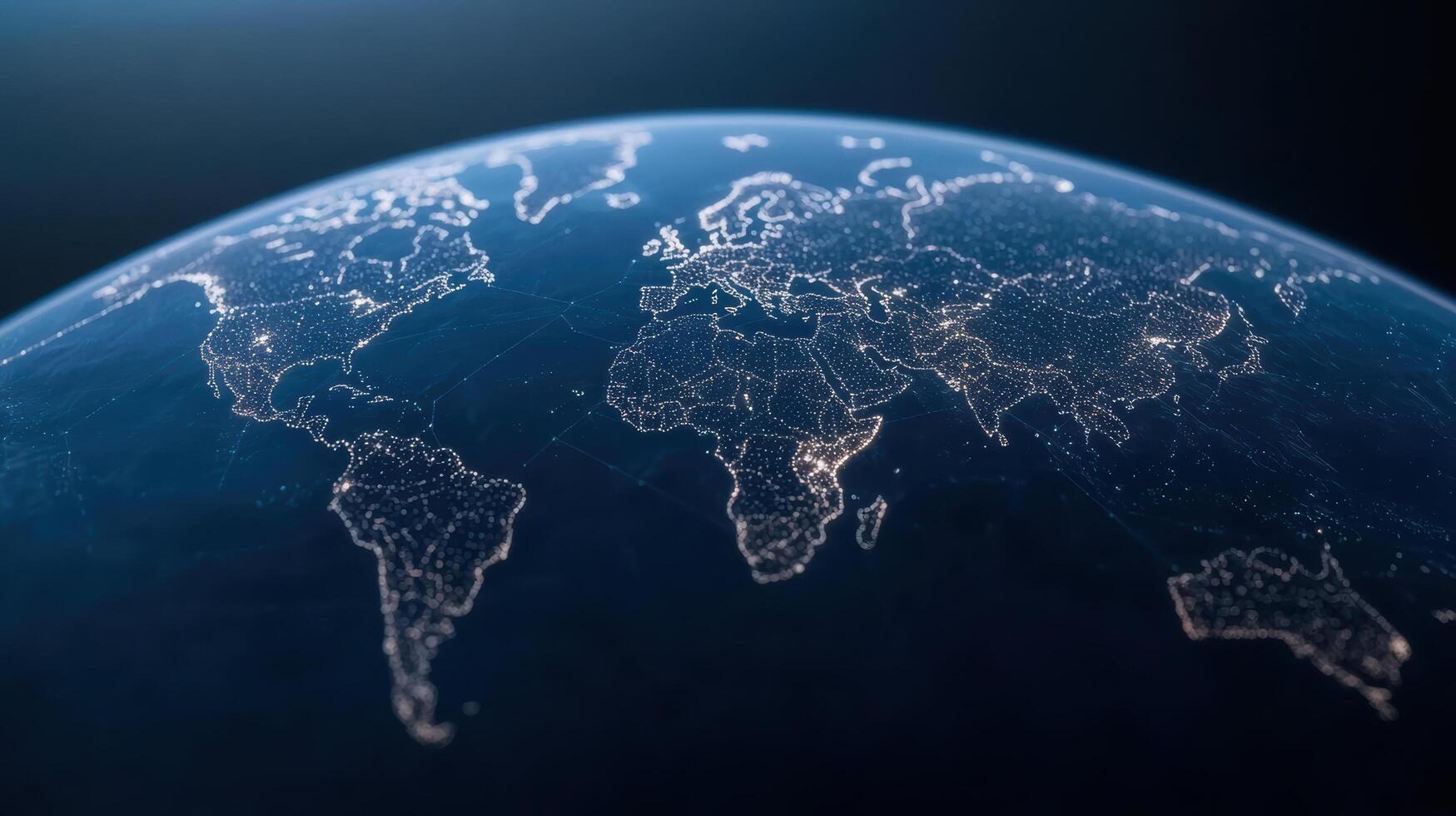 stunning view of Earth from space, showcasing illuminated cities and continents at night photo