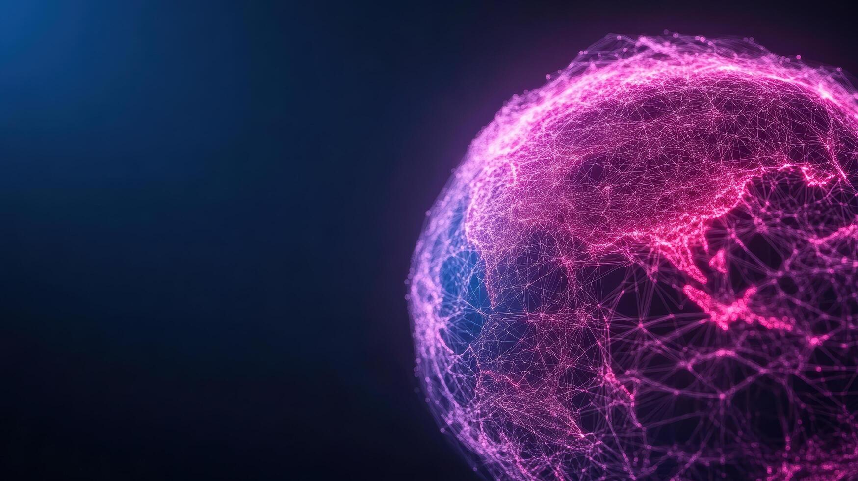 vibrant digital globe representing interconnected networks and data flows, showcasing technology photo