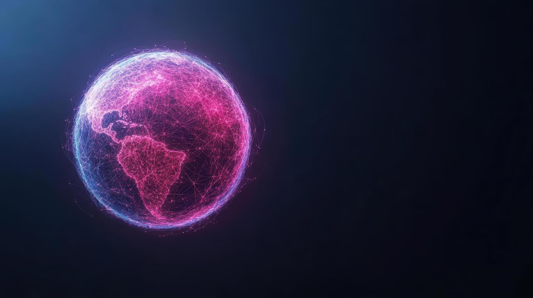 glowing globe representing global connections and technology photo