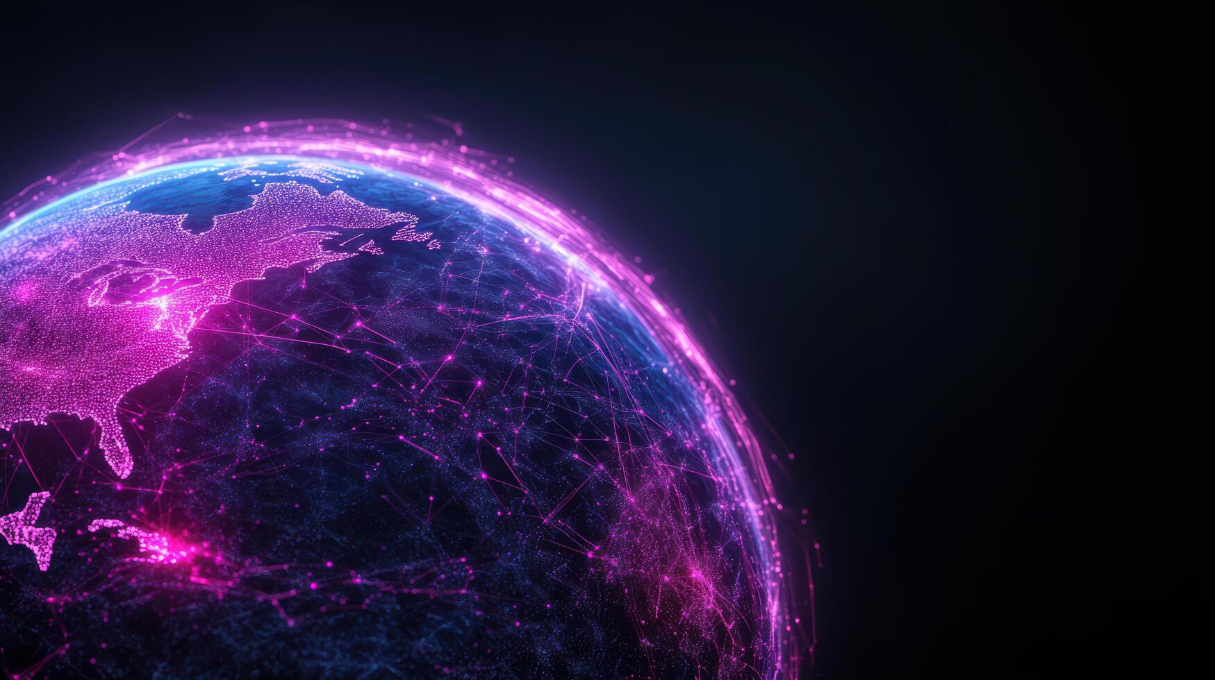 Digital globe with glowing connections and vibrant colors photo