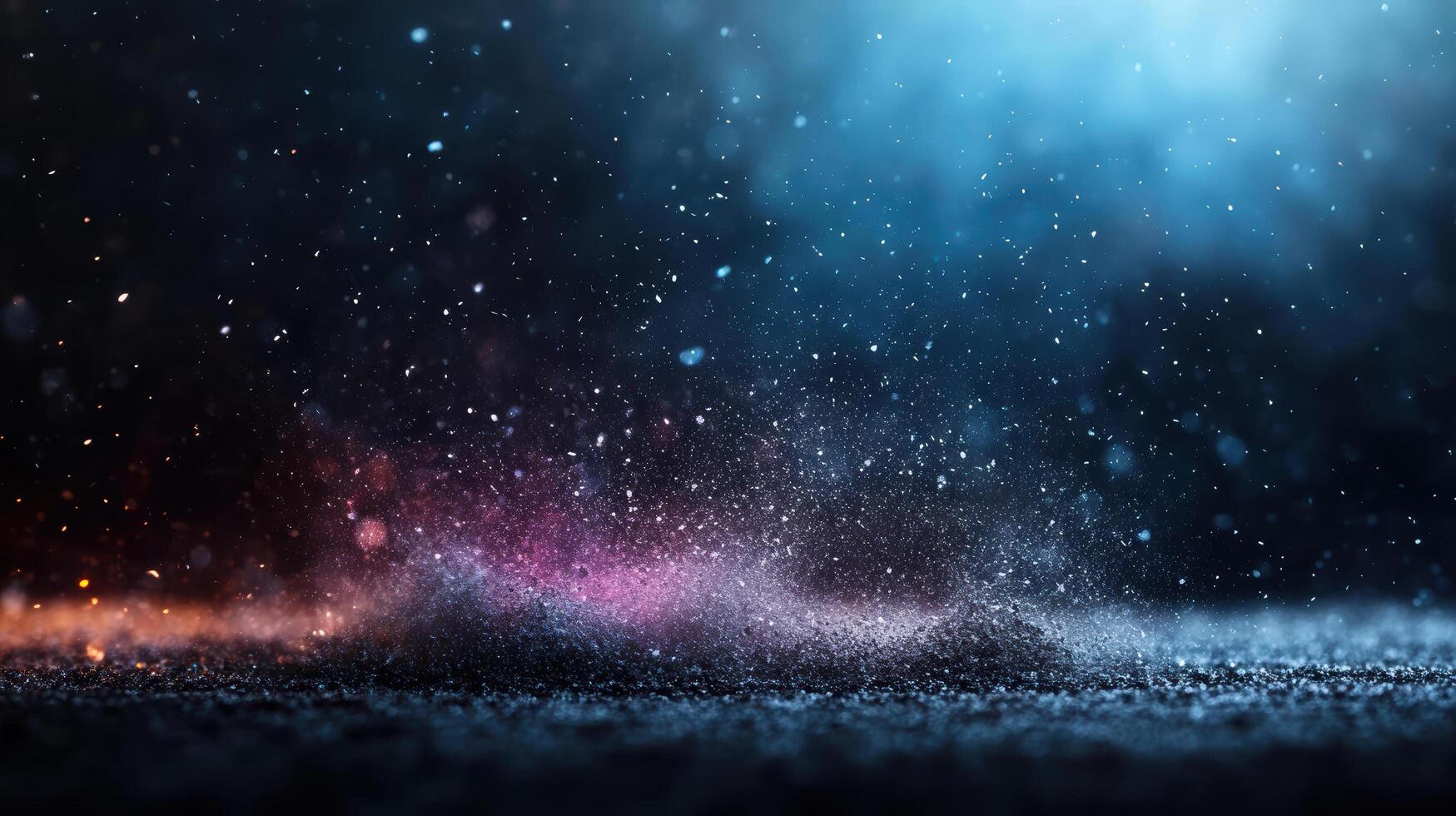 mesmerizing display of colorful particles swirling in air, creating dreamy atmosphere photo
