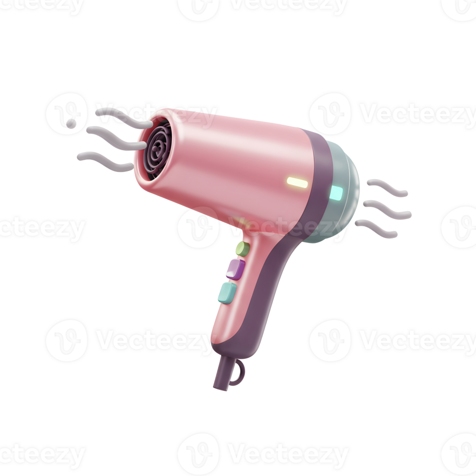 A sleek, rose-gold hair dryer blows gentle streams of air, creating a clean, modern vibe. Perfect for styling png
