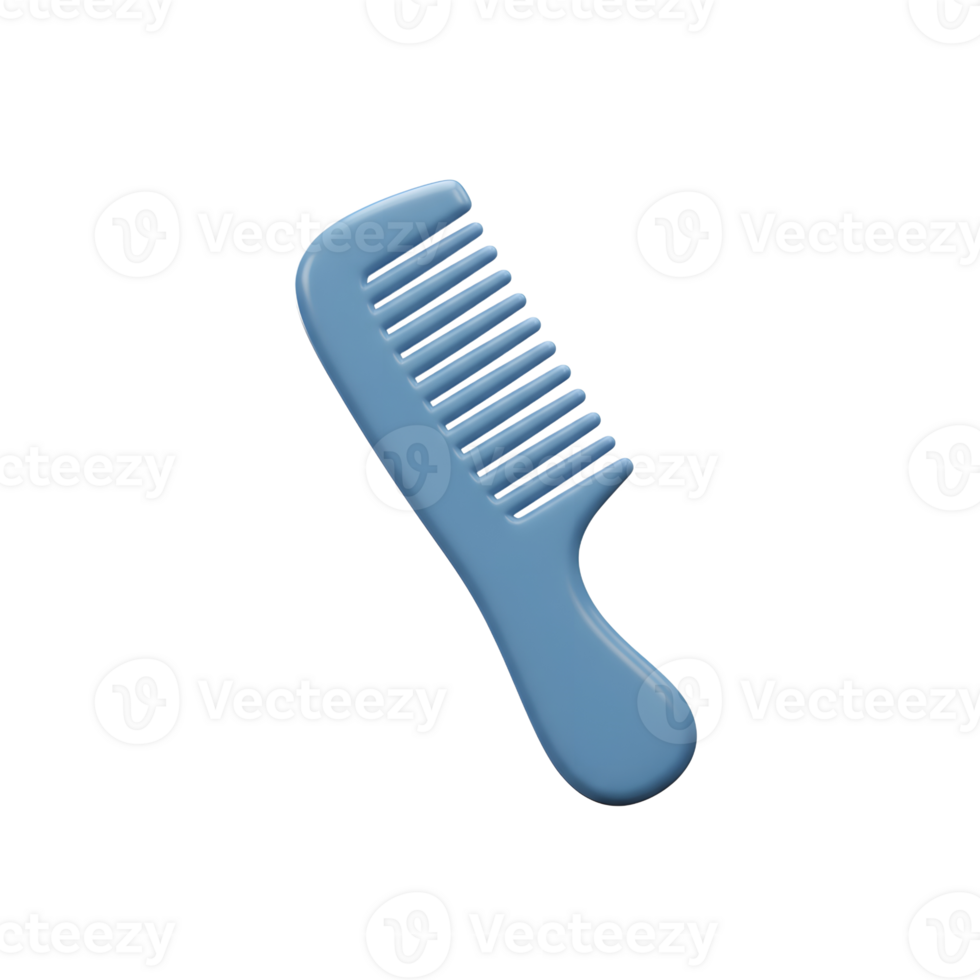 A serene image showcases a light blue comb, rendered in a minimalist style. Its smooth curves and simple design create a calming visual. png