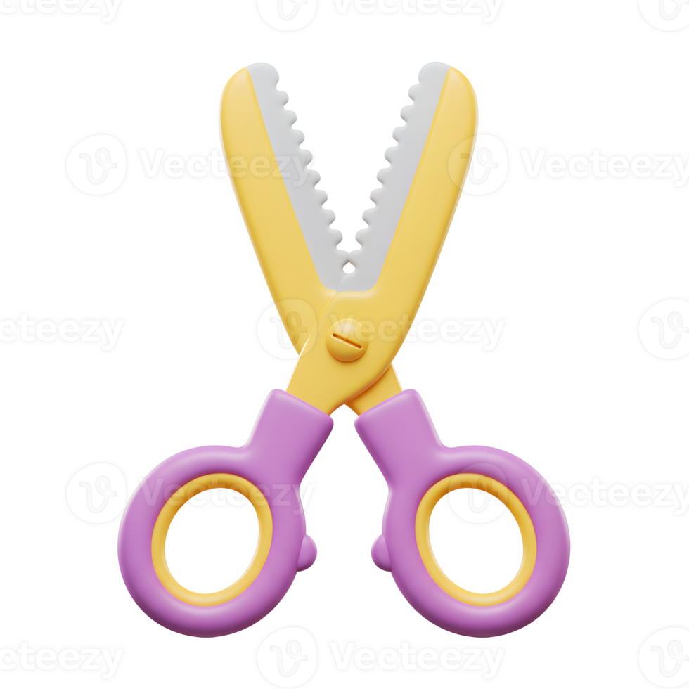 Adorable safety scissors in cheerful purple and yellow, perfect for little hands Rounded edges and a playful design make these a safe and fun crafting tool. png