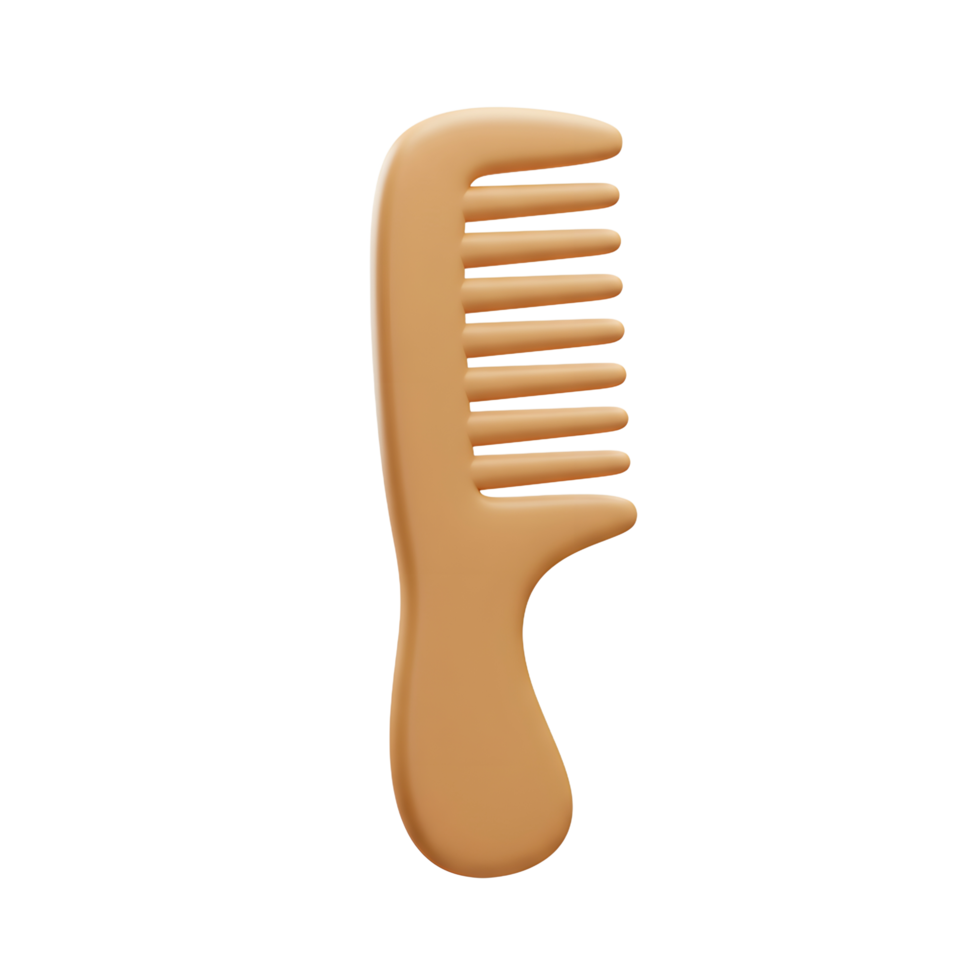 A softly-lit, beige comb stands out against a stark white background. Its simple design and smooth texture create a calming, minimalist aesthetic. png