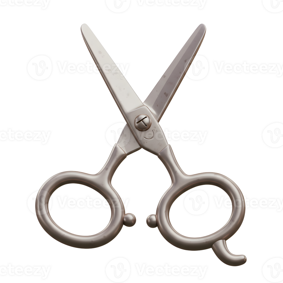 Close-up of aged metal scissors, their subtle patina hinting at stories untold. A timeless, classic design with a slightly worn finish. png