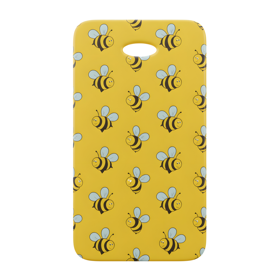 A sunny yellow kneeling pad, adorned with cute cartoon bees, perfect for gardening or crafting. Its cheerful design brightens any space png