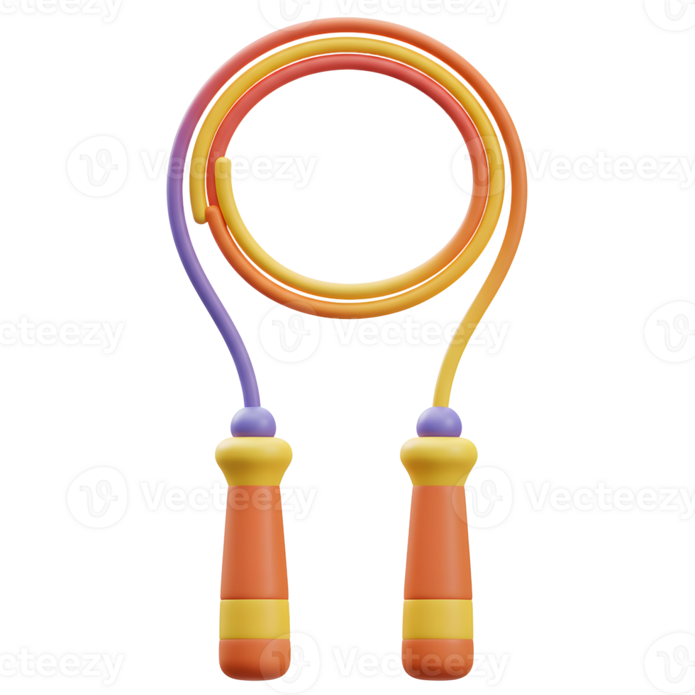A cheerful, vibrant jump rope in warm, sunset hues. The rope coils playfully, ready for action Fun, energetic, and ready to jump png