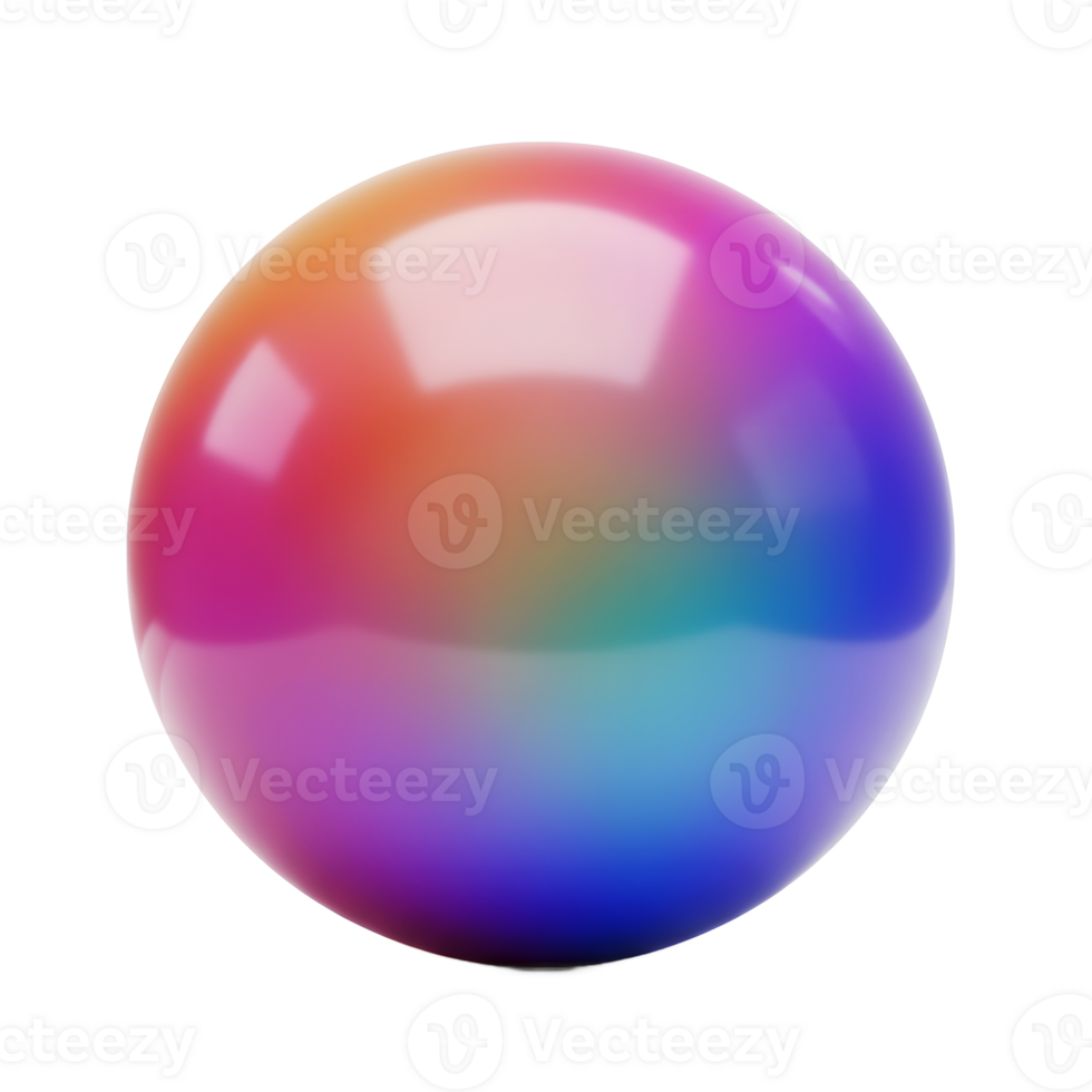 A mesmerizing sphere shimmers with a vibrant rainbow gradient. Its glossy surface reflects light beautifully, creating a captivating, dreamy visual. png