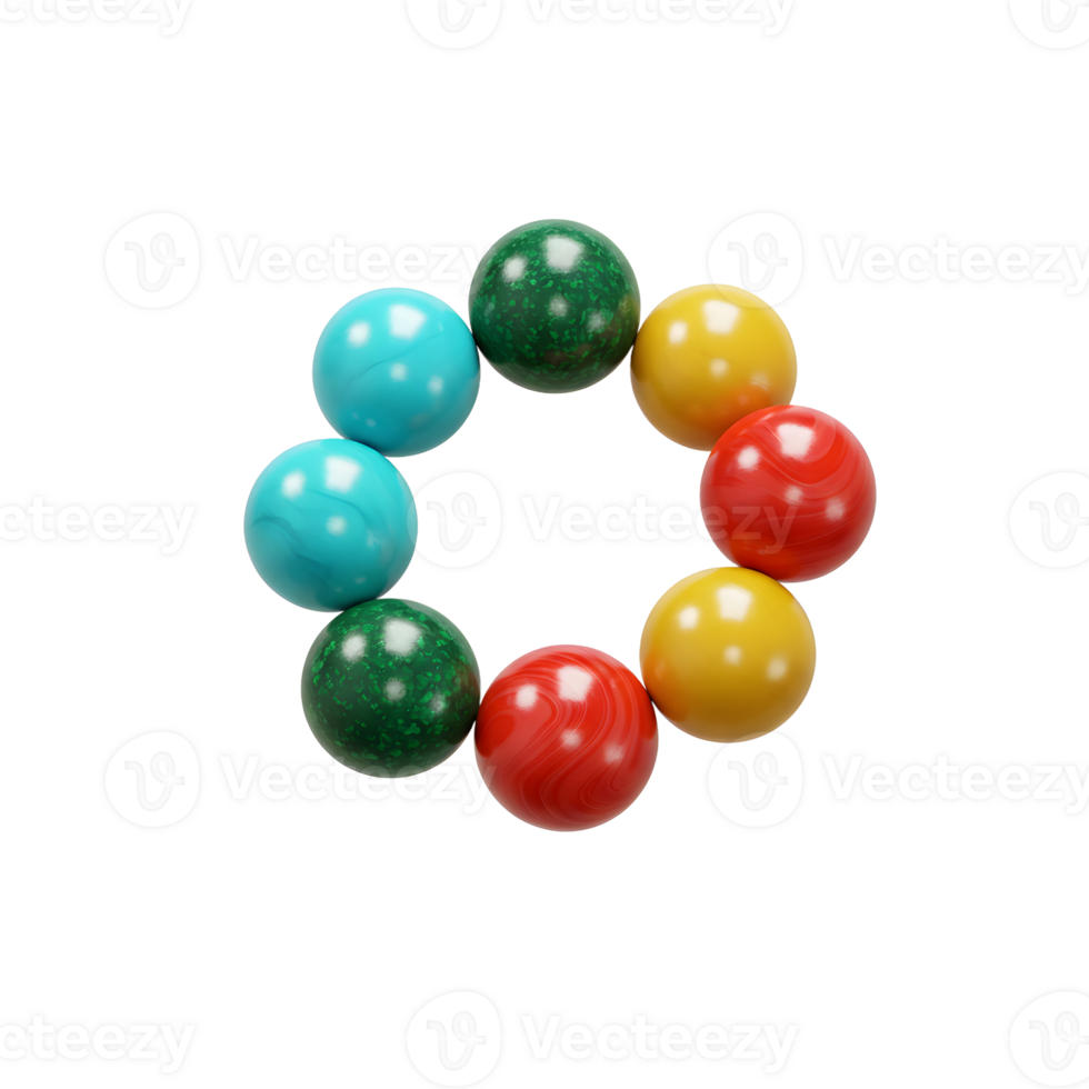 A captivating circle of smooth, colorful beads. Turquoise, green, yellow, and red hues create a joyful, vibrant feel. Perfect as a stylish accessory png