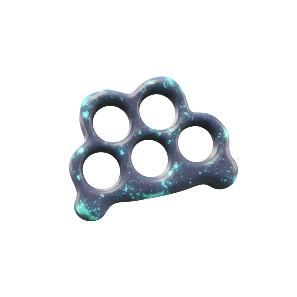 A mesmerizing five-hole abstract form, rendered in a cosmic teal and midnight blue, with a captivating, glistening texture. The smooth curves and vibrant splashes evoke a sense of mystery and wonder. png