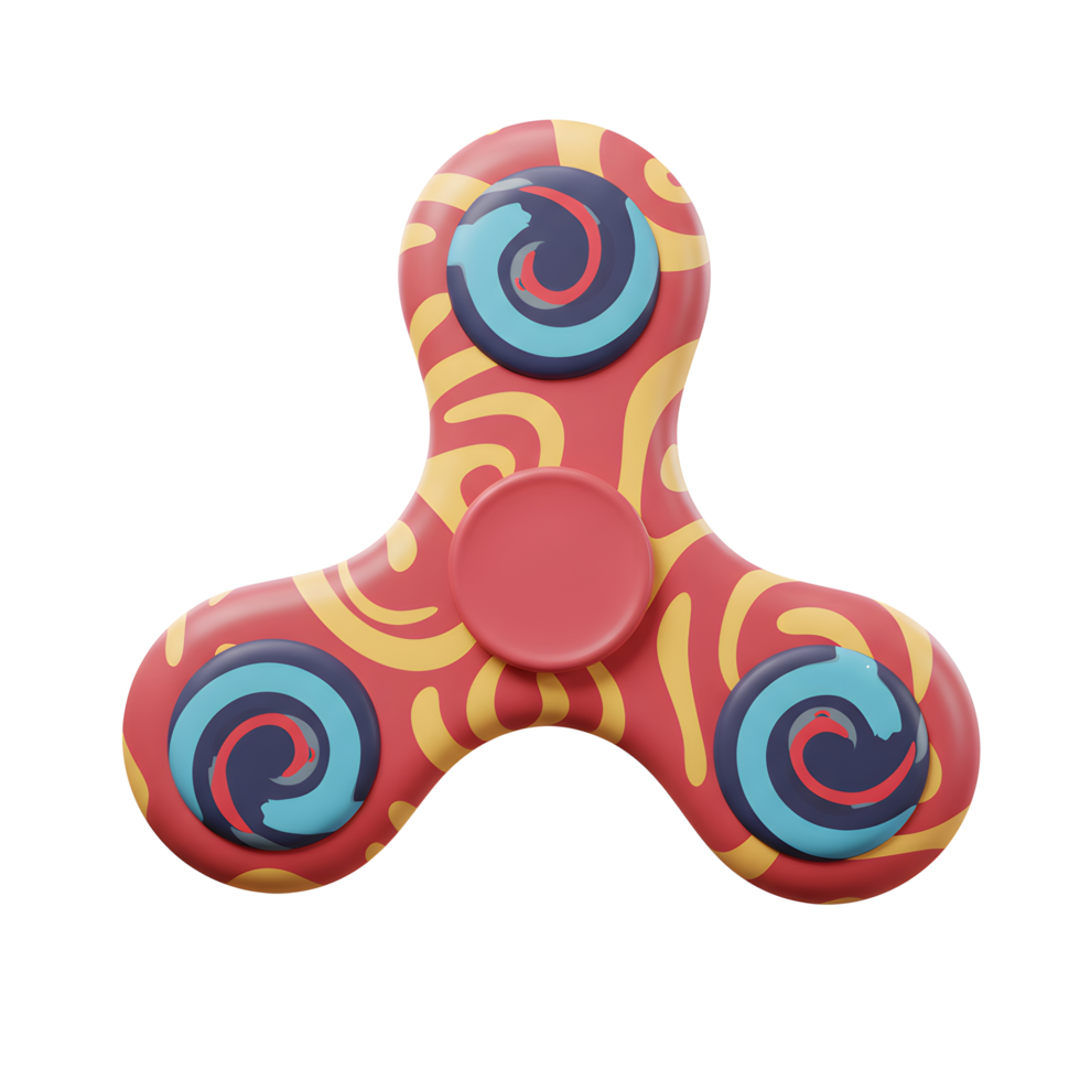 Catchy swirl patterns on this trendy fidget spinner create a fun, playful vibe. The bold colors and smooth curves are mesmerizing png