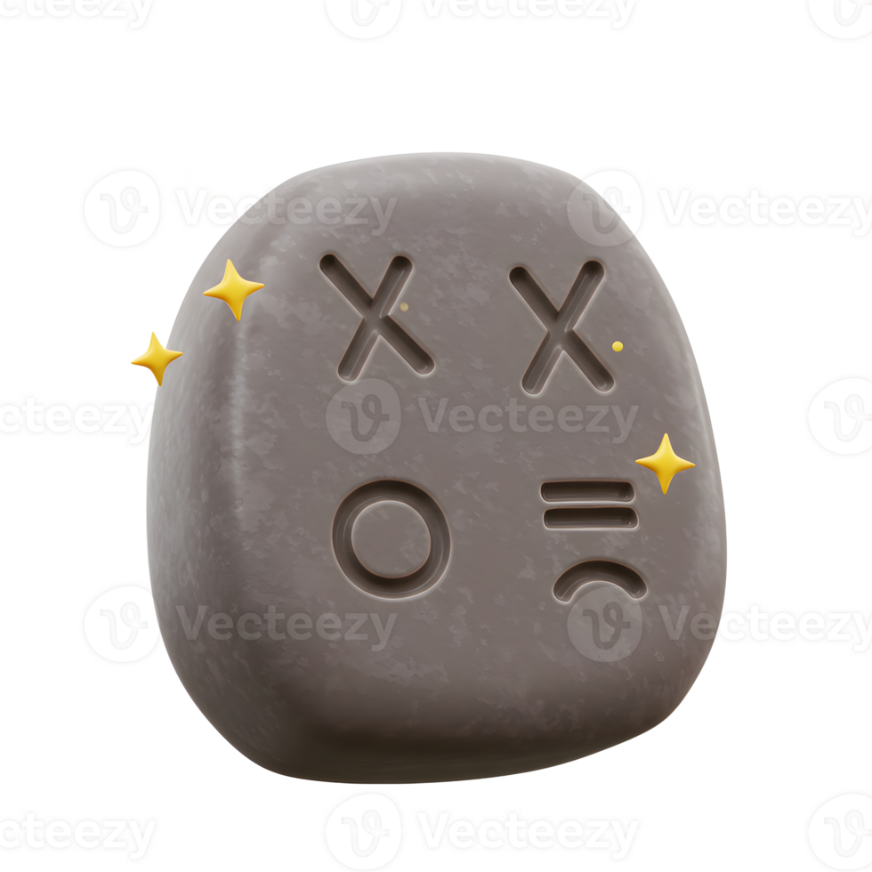 A smooth, grey stone glows softly, etched with ancient symbols and shimmering golden sparks. Mysterious and enchanting png