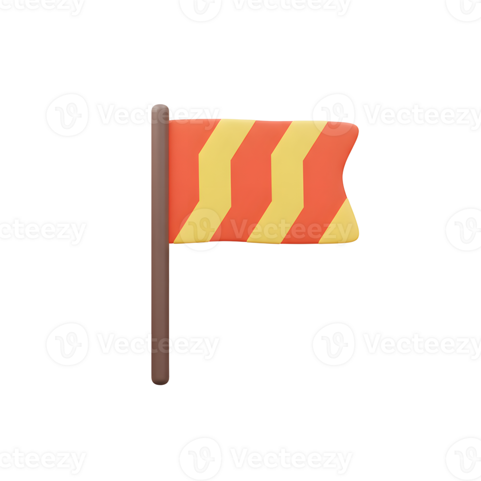A cheerful cartoon flag waves gently, its orange and yellow stripes catching the light. Simple yet charming, it's a fun and playful graphic element. png