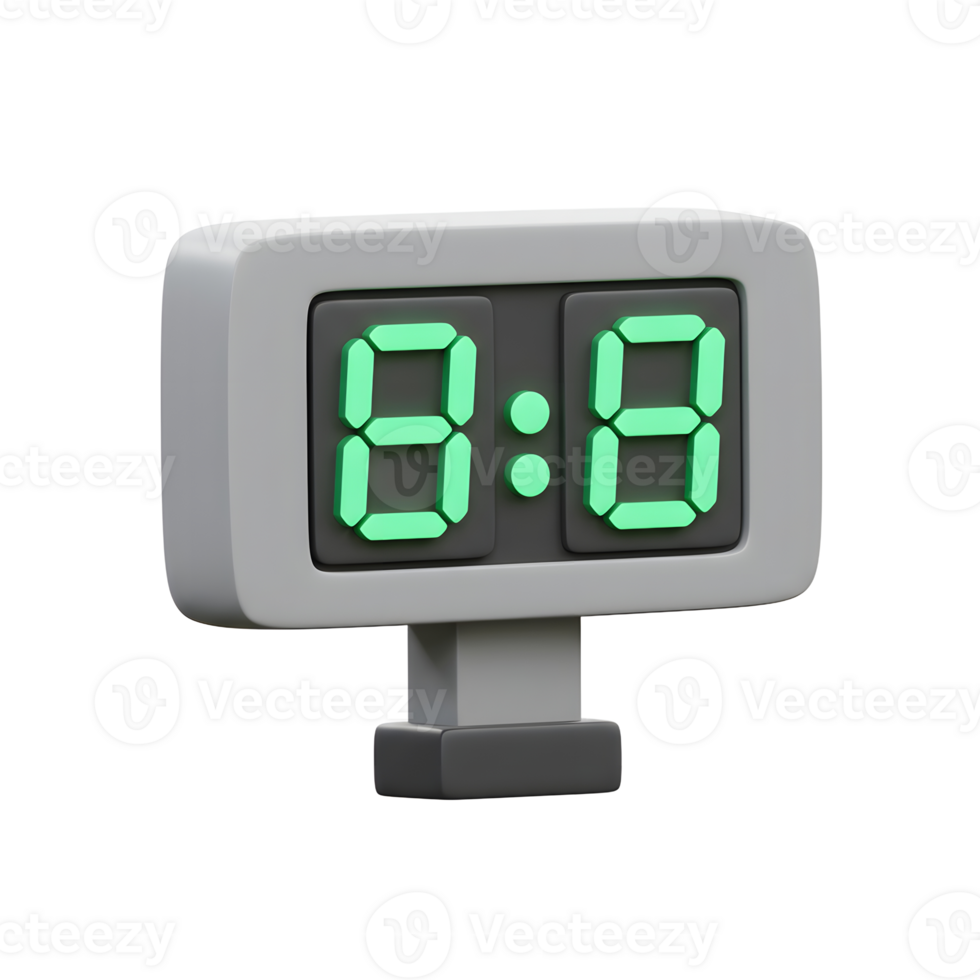 A charming retro-style digital scoreboard with bright green LEDs. Its simple design and classic aesthetic create a nostalgic mood. png