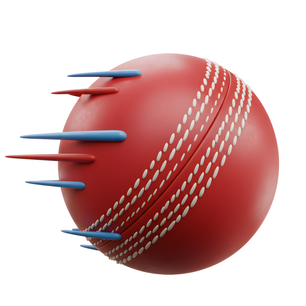 A crimson cricket ball explodes with speed, leaving a trail of blue and red streaks. The scene is dynamic, energetic, and full of motion. png
