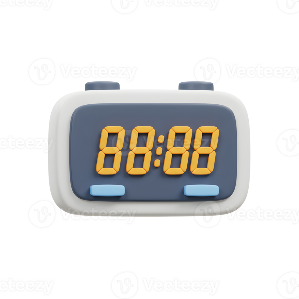 A charming retro-style digital clock, its soft colors and rounded edges creating a calming, nostalgic mood. png