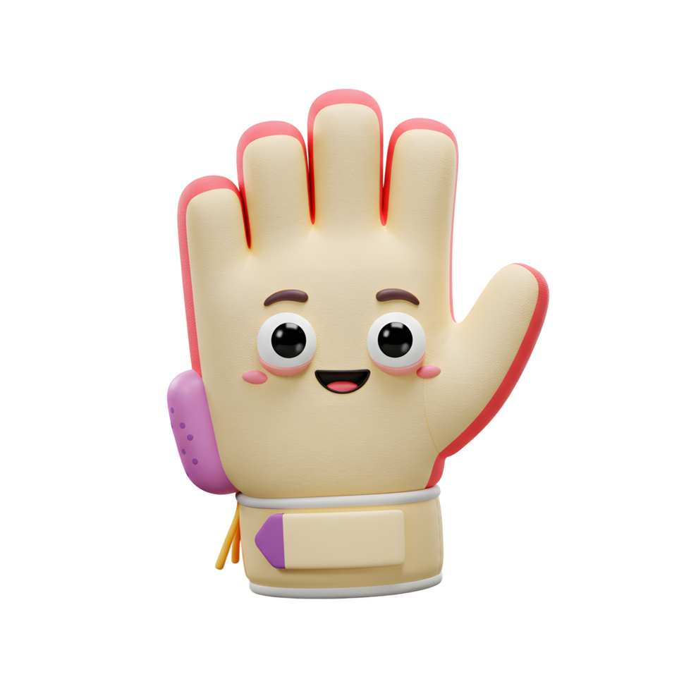 A cute, cartoon hand waves hello Its friendly face and bright colors create a happy, playful mood. Perfect for kids png