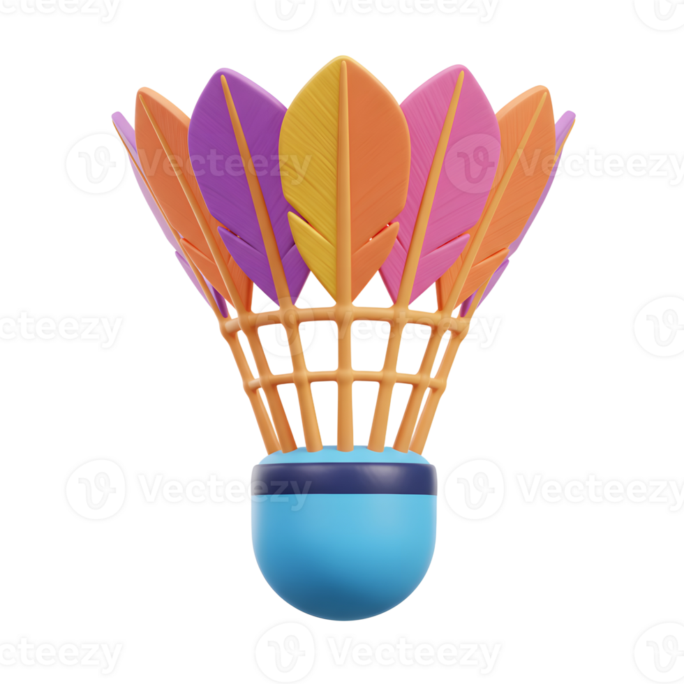 A vibrant, cheerful badminton shuttlecock bursts with color Its playful design and bright hues create a fun, energetic mood. png