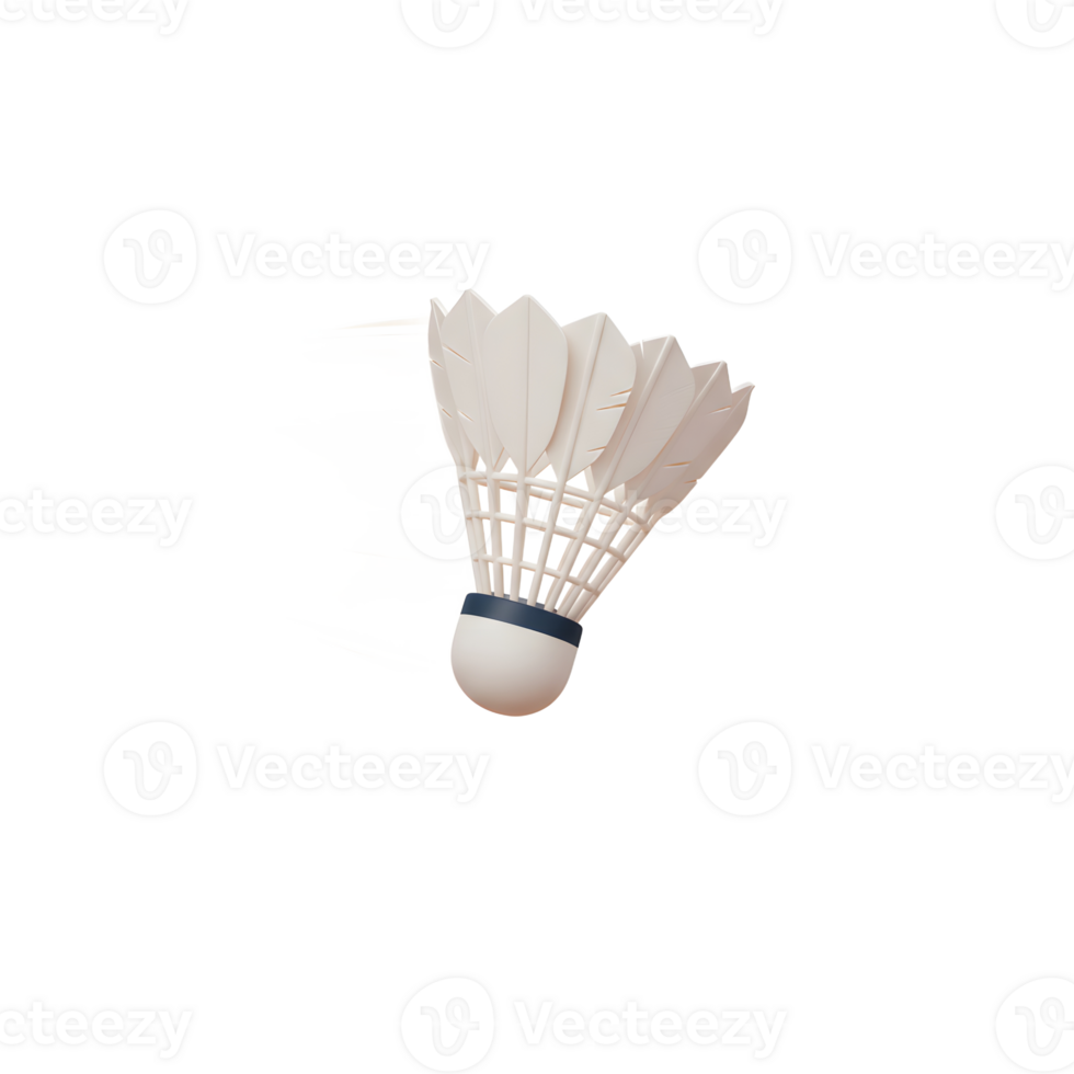 A pristine white shuttlecock streaks across a bright background, its feathers blurring in dynamic motion. Clean lines and minimalist style evoke speed and precision. png