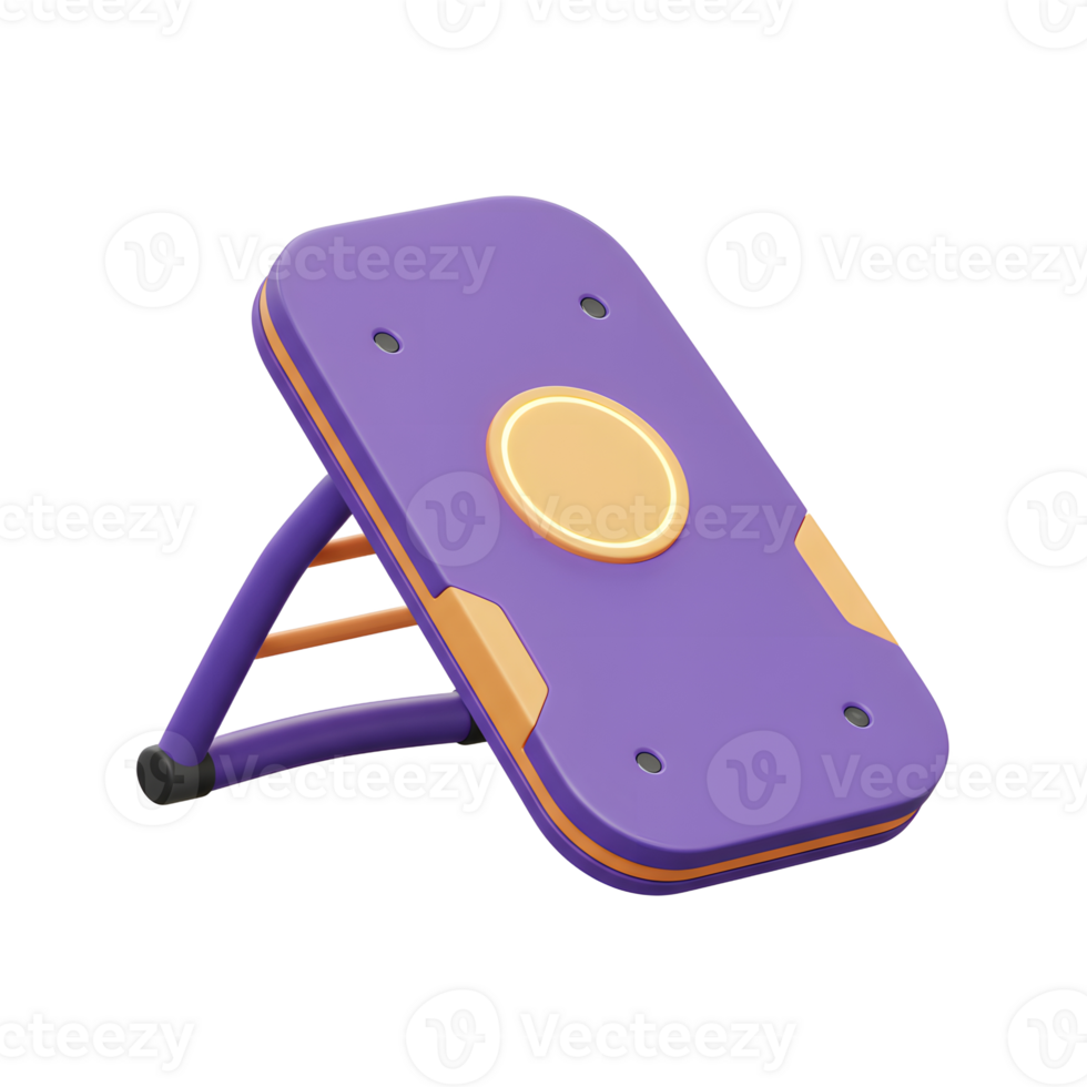 Sleek purple phone stand with an orange accent, angled for optimal viewing. Clean lines and a simple, modern aesthetic. png