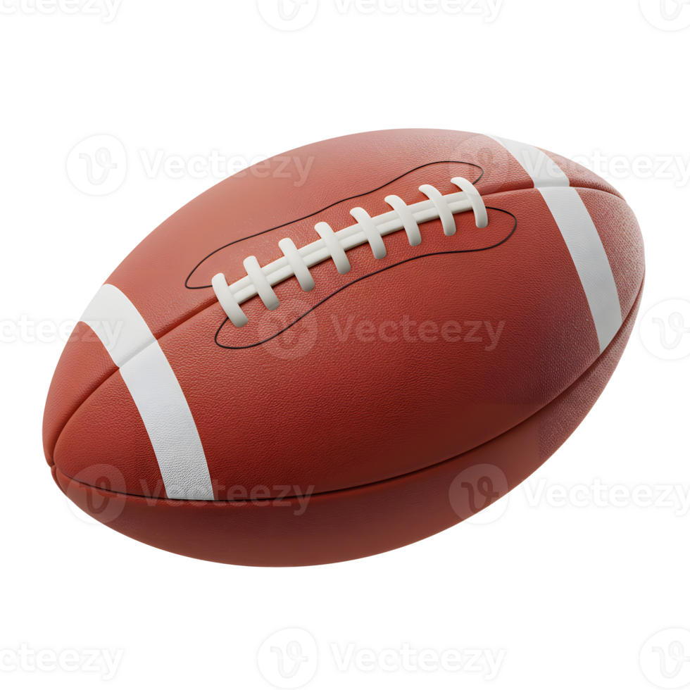A classic American football, rendered in rich brown leather with crisp white stripes and laces. Ready for the big game png