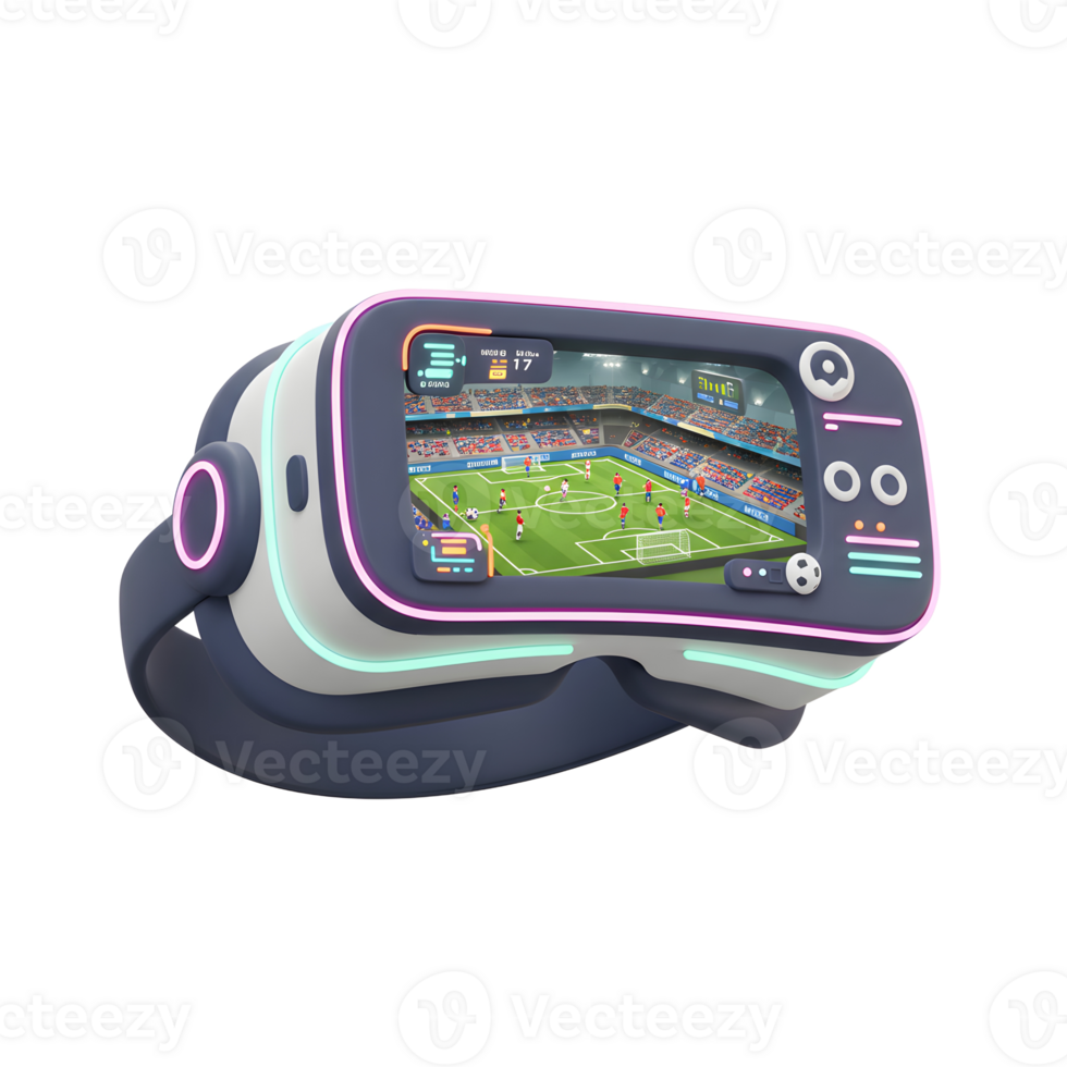 Experiencing Exciting Soccer Game Through Virtual Reality Headset Technology png