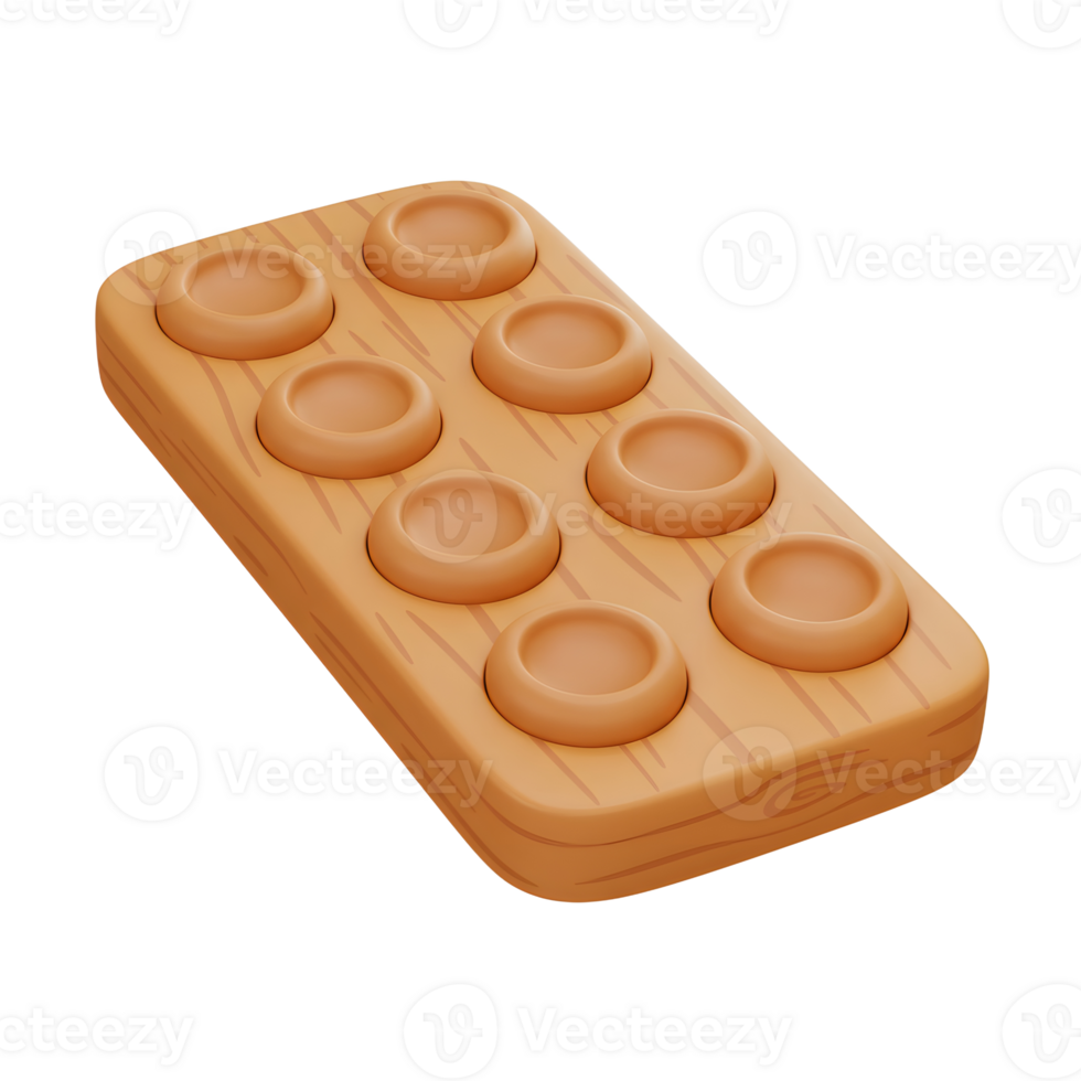 A charming wooden toy with eight soft, tactile buttons. Its simple, warm design is perfect for calming play. Enjoy the satisfying push png