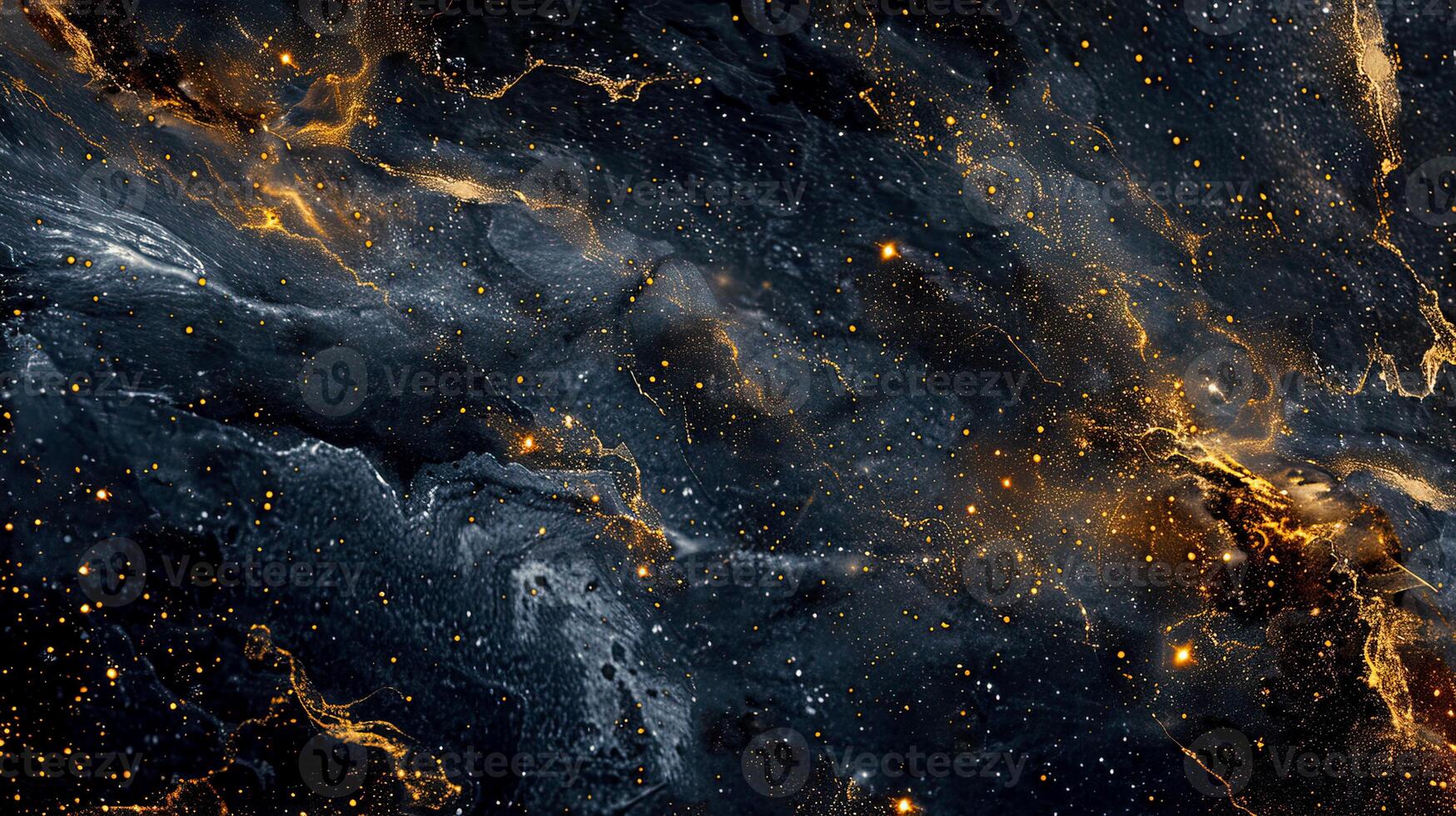 Stunning image of deep space with vivid yellow and dark nebulae. Captivating cosmic scene for space enthusiasts and backgrounds. photo