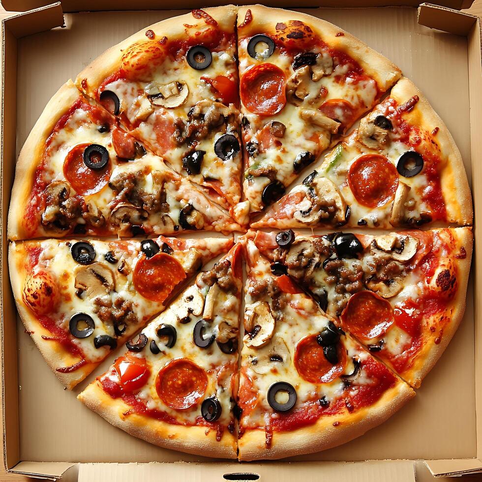 A pizza in a box photo