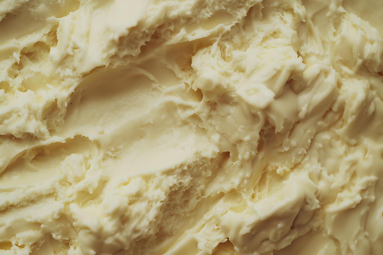 Close-up Texture of Creamy Vanilla Ice Cream. A Detailed Image Perfect for Food Bloggers and Culinary Professionals. photo
