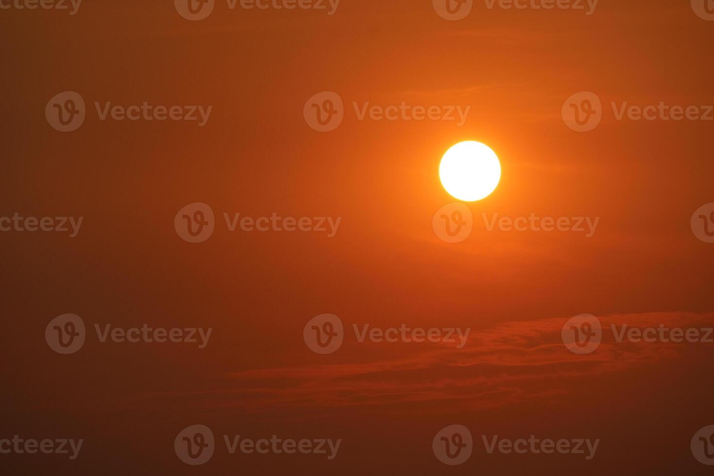 sunset back over red sky with clear orange cloud in the evening photo
