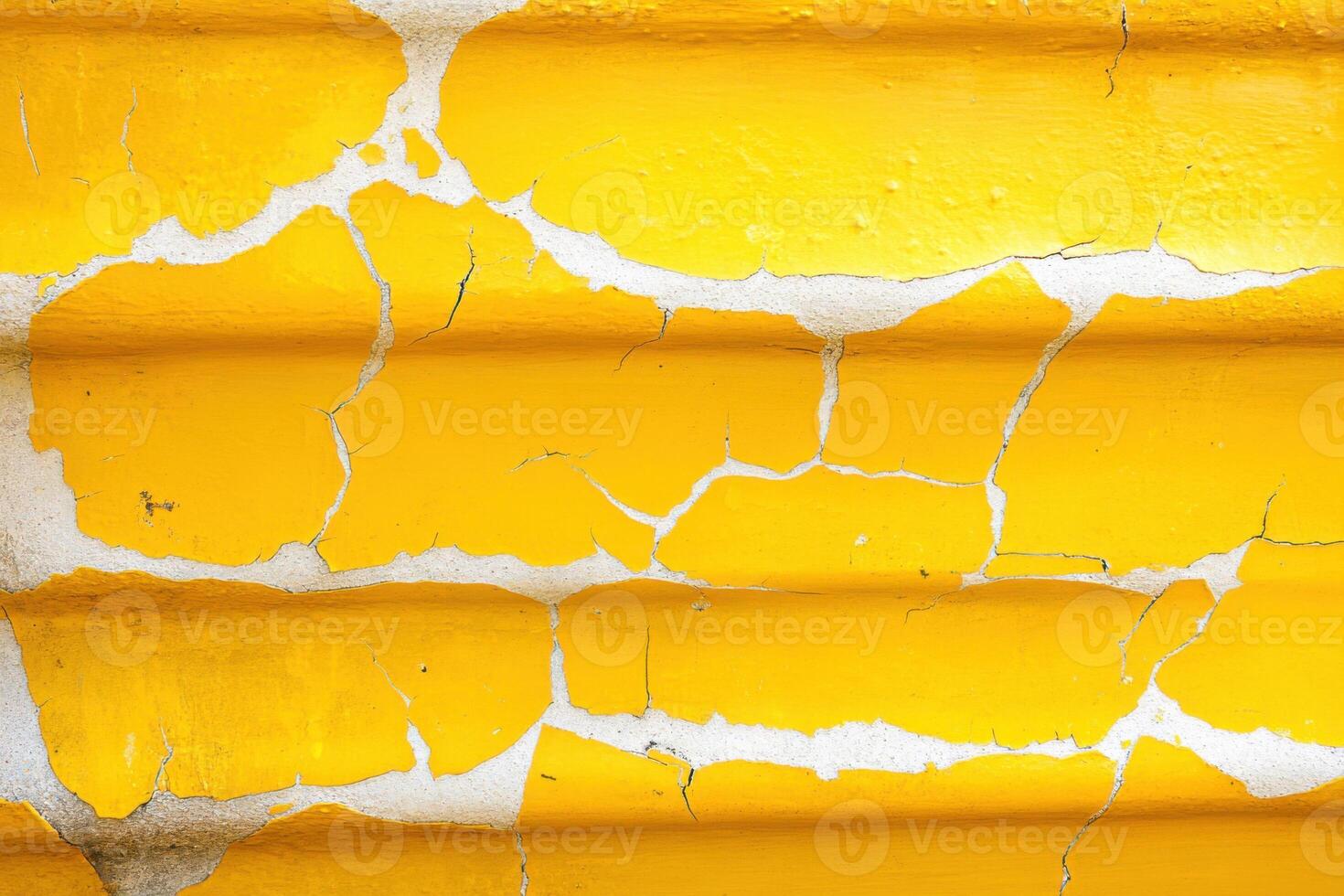 Old staircase with vibrant yellow paint showcasing urban decay through layers of texture and chipped surfaces, highlighting its rustic charm photo