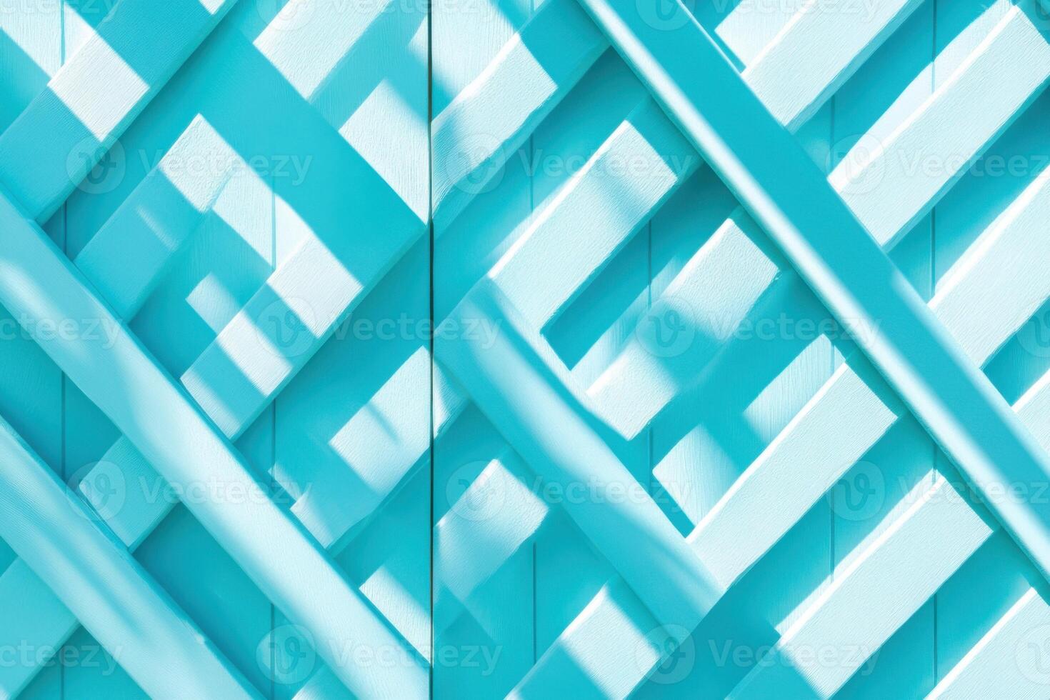 Creative architectural facade in baby blue featuring geometric patterns and shadows enhances urban landscape photo