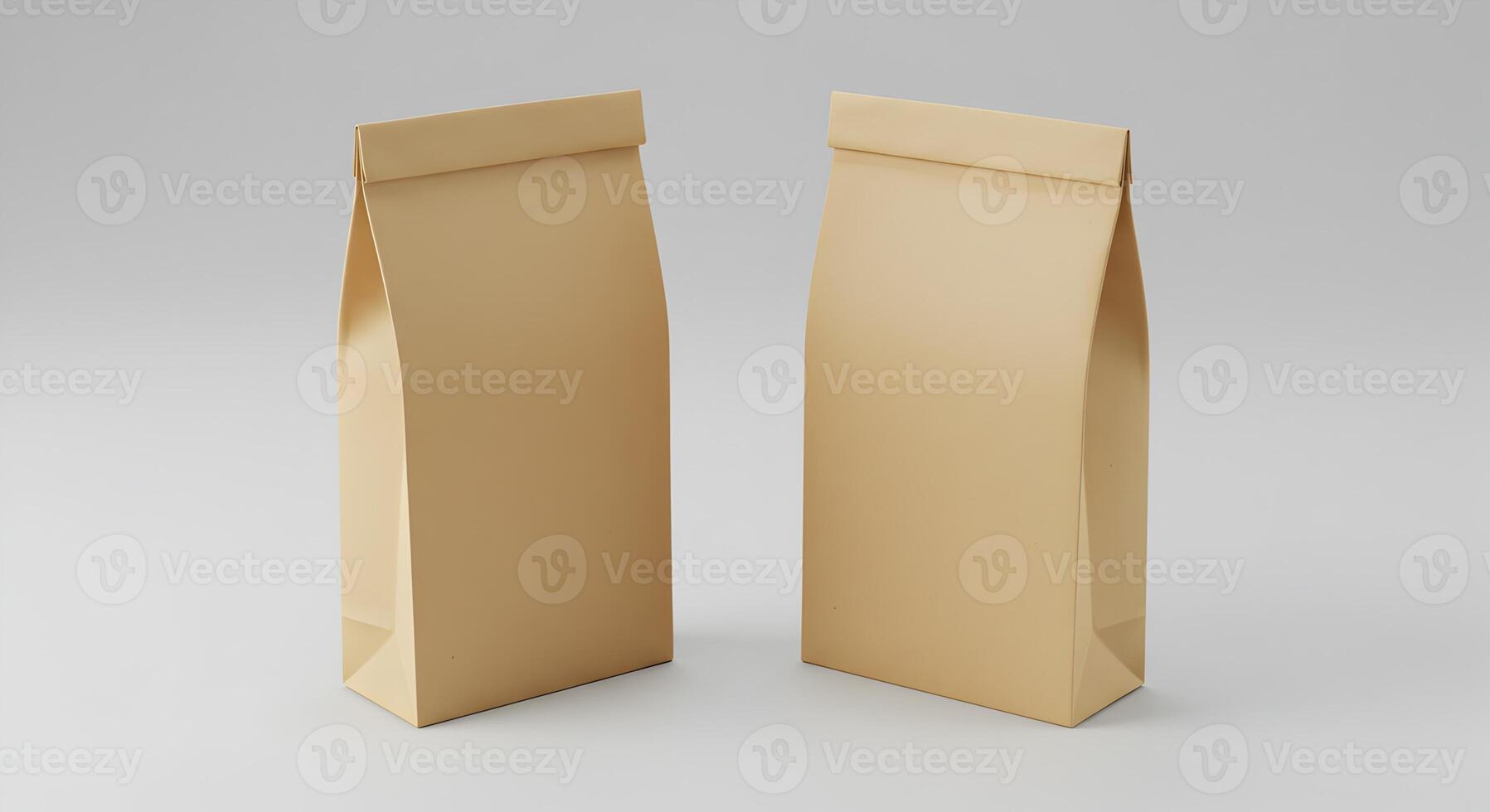 Two standing paper bags, ideal for showcasing branding and product design photo