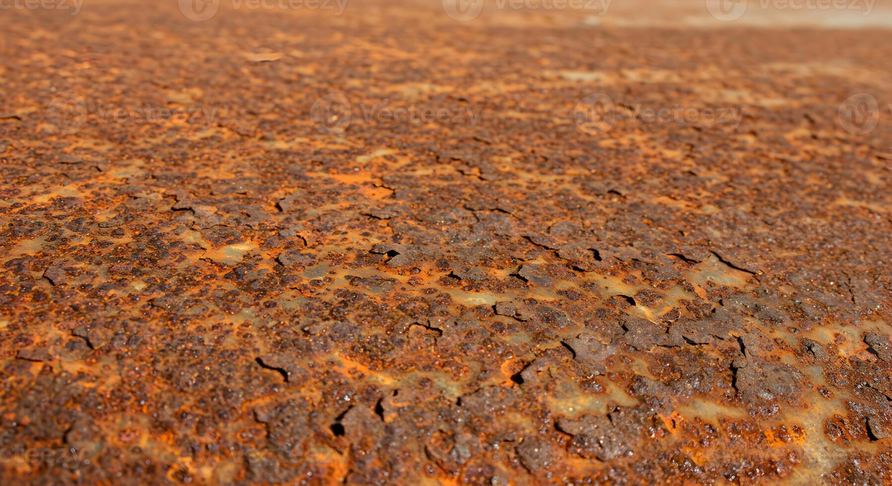 Abstract macro shot of heavily rusted metal surface showcasing textures photo