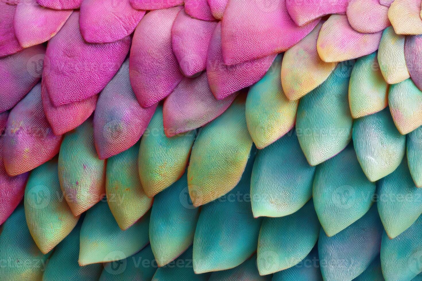 Colorful scales showcase vibrant patterns and textures in a natural setting during daylight photo