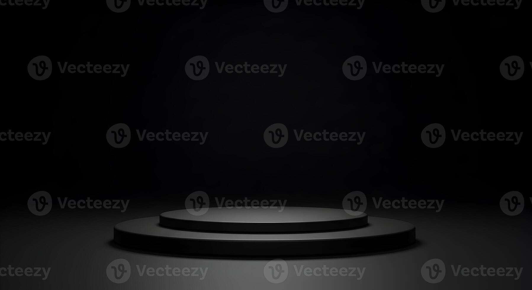 Elegant minimalist black pedestal display for product showcase on transparent background photo