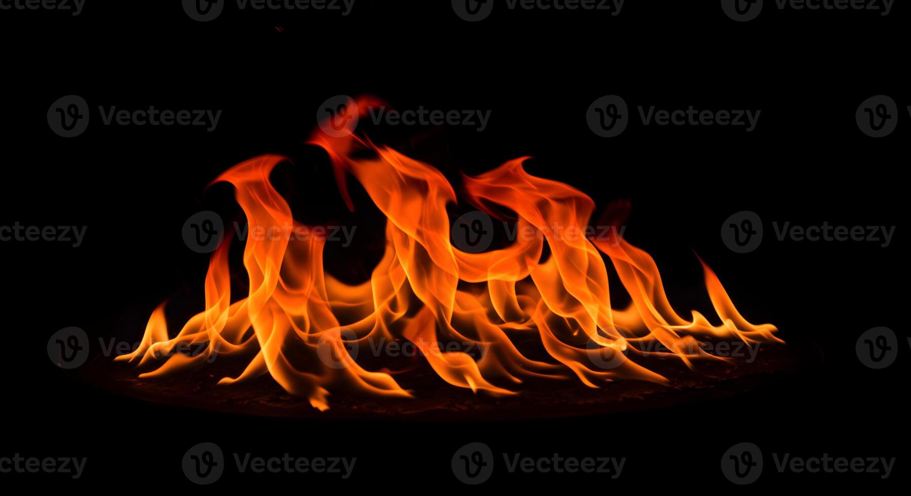 Captivating flames dancing against a dark backdrop, fire element concept photo